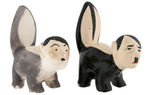 WWII ANTI-HITLER FACED PAINTED PLASTER SKUNK VARIETY PAIR.