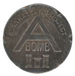 “MANHATTAN PROJECT A BOMB” PARTICIPANT’S STERLING BADGE.