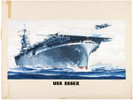 PYRO WORLD WAR II "TABLE TOP NAVY - USS ESSEX" ORIGINAL MODEL KIT BOX LID ART.