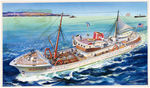 PYRO "MARILYN M." FISHING TRAWLER ORIGINAL MODEL KIT BOX LID ART PAIR.