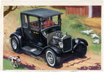 LINDBERG "'25 FORD T COUPE" HOT ROD ORIGINAL MODEL KIT BOX LID ART.