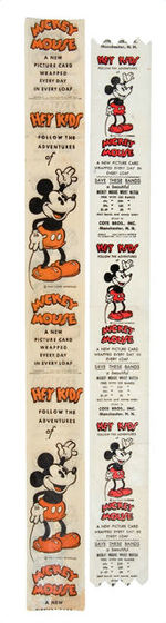 "MICKEY MOUSE SCRAP BOOK" PROMOTIONAL POSTER AND TWO BANDS FROM BREAD LOAVES.