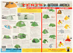 "TENTS FOR OUTDOOR AMERICA"  WITH SPACE THEMED TENTS LARGE STORE SIGN.