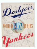 "DODGERS/YANKEES 1952 WORLD SERIES" PROGRAM.