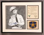 DON KNOTTS AS BARNEY FIFE IMPRESSIVE AUTOGRAPH DISPLAY.