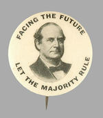 BRYAN 1908 RARE PICTURE/SLOGAN BUTTON.