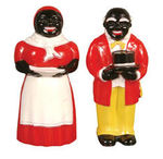 AUNT JEMIMA AND UNCLE MOSE PLASTIC SALT & PEPPER SET.