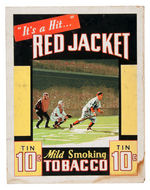 “RED JACKET MILD SMOKING TOBACCO” LARGE BASEBALL THEME SIGN.