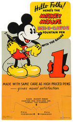 “MICKEY MOUSE FOUNTAIN PEN” RARE COUNTERTOP DISPLAY WITH PEN.