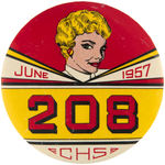 PHILADELPHIA’S CENTRAL HIGH SCHOOL PAIR OF 1957 CLASS GRADUATION BUTTONS.