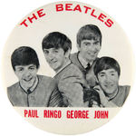 BEATLES VINTAGE GROUP OF FOUR UNCOMMON BUTTONS.