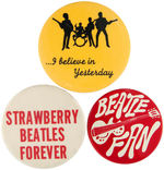 BEATLES VINTAGE GROUP OF FOUR UNCOMMON BUTTONS.