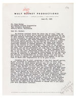 FESS PARKER SIGNED "WALT DISNEY PRODUCTIONS" CONTRACT.