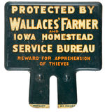 “WALLACES’ FARMER” CIRCA 1930 VEHICLE LICENSE PLATE ATTACHMENT.