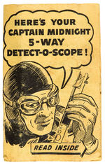 CAPTAIN MIDNIGHT “DETECT-O-SCOPE” PREMIUM WITH RARE INSTRUCTIONS AND MAILER.