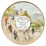 LATE 1800s “COLUMBIA CYCLES” DIE-CUT STORE SIGN.