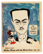 “MICKEY MOUSE WITH THE MOVIE STARS” GUM CARD #112.