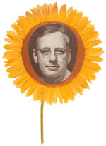 LANDON EXCEPTIONAL 1936 CAMPAIGN FIGURAL SUNFLOWER FAN.