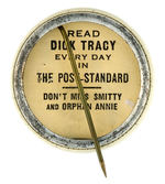 DICK TRACY 1932 STRIP PROMO BUTTON WITH RARE PAPER PLUS CLICKER.