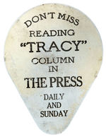 DICK TRACY 1932 STRIP PROMO BUTTON WITH RARE PAPER PLUS CLICKER.