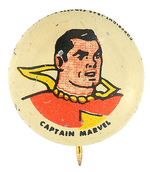 “CAPTAIN MARVEL” 1946 BUTTON FROM FAWCETT CHARACTERS SET OF 10.