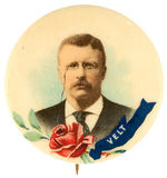 THEODORE ROOSEVELT CHOICE FULL COLOR REBUS BUTTON.