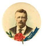 THEODORE ROOSEVELT 1904 REBUS BUTTON.