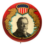 TAFT COLORFUL PORTRAIT BUTTON WITH ART NOUVEAU-STYLE EAGLES.