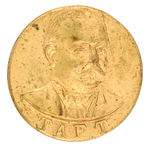 “TAFT” HIGH RELIEF EMBOSSED BRASS BUTTON.