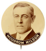 WOODROW WILSON LARGE UNLISTED REAL PHOTO BUTTON.