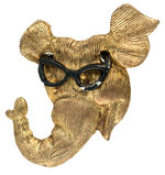 UNUSUAL GOLDWATER ELEPHANT HEAD WITH GLASSES METAL PIN.