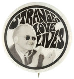 CLASSIC ANTI-LBJ BUTTON REFERENCING KUBRICK’S DR. STRANGELOVE MOVIE.