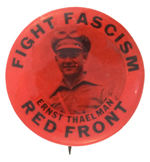 SPANISH CIVIL WAR BUTTON HONORING GERMAN COMMUNIST PARTY LEADER.