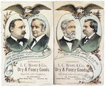 BLAINE/CLEVELAND MATCHING TRADECARD JUGATES FOR 1884 CAMPAIGN.