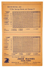 “HOMESTEAD GRAYS VS. NEW YORK BLACK YANKEES” 1942 SCORECARD.