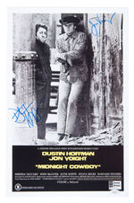 "DUSTIN HOFFMAN JON VOIGHT MIDNIGHT COWBOY" SIGNED MINI-POSTER.