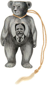 TAFT AND SHERMAN ALUMINUM FIGURAL TEDDY BEAR BOOKMARK.