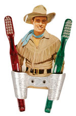 WILD BILL HICKOK DIE-CUT TOOTHBRUSH HOLDER WITH ORIGINAL BRUSHES.