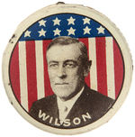 “WILSON” EARLY LITHO TIN BUTTON FROM 1916.