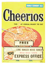 "LONE RANGER MOVIE RANCH" CHEERIOS BOX/SHEET/FIGURES.