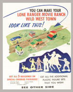 "LONE RANGER MOVIE RANCH" CHEERIOS BOX/SHEET/FIGURES.