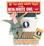 "WHITE OWL CIGAR/THE MOST HAPPY FELLA" LARGE DIE-CUT DISPLAY.