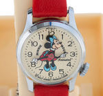 "MICKEY MOUSE & MINNIE MOUSE MOVING HEAD" BOXED BRADLEY WATCH PAIR.