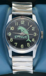 "FLIPPER" BOXED BRADLEY WATCH.