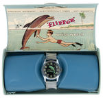 "FLIPPER" BOXED BRADLEY WATCH.