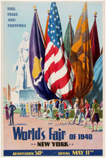 "NEW YORK WORLD'S FAIR" 1940 PRE-OPENING POSTER.