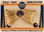 "NEW YORK WORLD'S FAIR 1939" CARDED/BOXED PINS & BRACELET LOT.