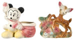 MICKEY MOUSE & BAMBI THEME PLANTERS BY LEEDS CHINA COMPANY.