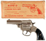 STEVENS "BANG-O" BOXED SILVER/BLACK VARIETY CAP PISTOL.