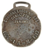 PANAMA CANAL WORKERS STERLING WATCH FOB.